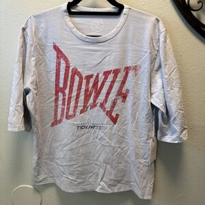Recycled‎ Karma David Bowie 1983 Tour Shirt Sz M Women's Vintage Style Retro Tee